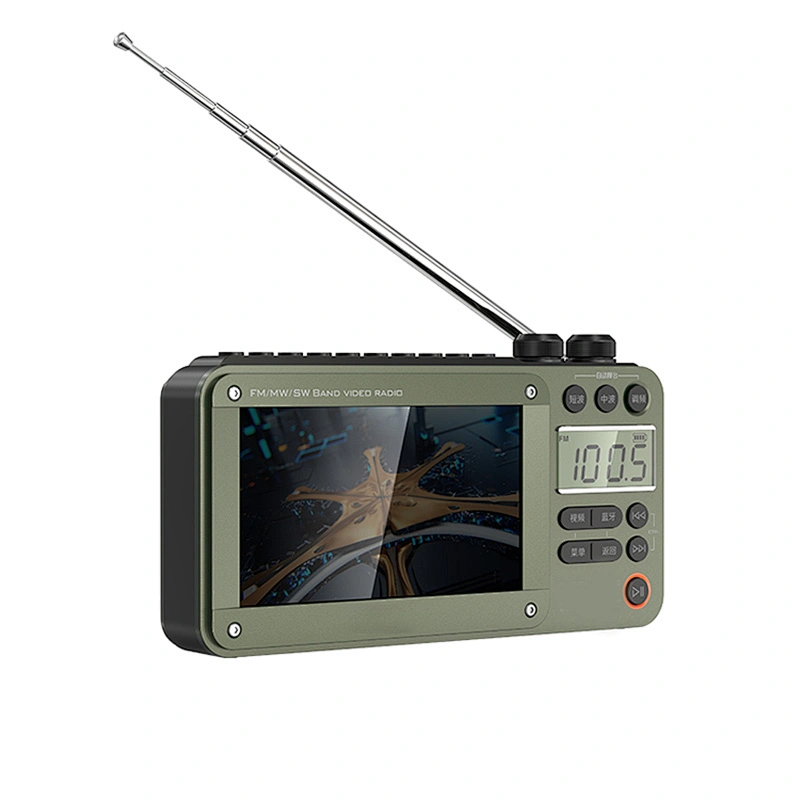 Portable 4.3 inch LCD Screen Radio Multi-band HF AM Built-in Rechargeable  Battery FM Bluetooth Radio Speaker