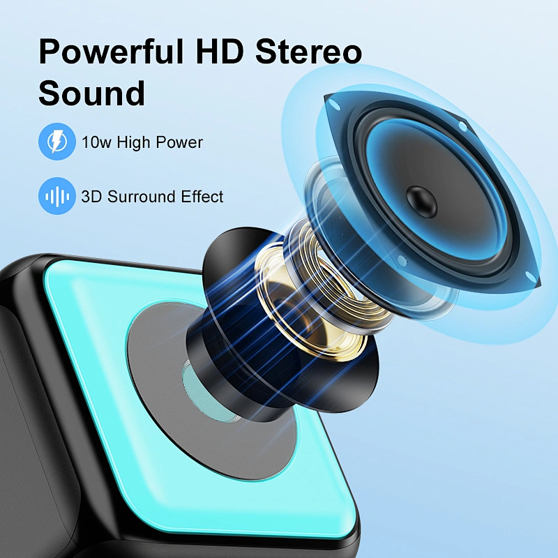 New Exclusive Model Colourful Lighting Karaoke Subwoofer Bluetooth Speaker with Built-in Wireless Dual Microphones