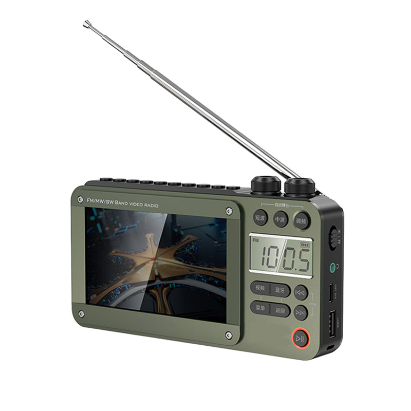 Portable 4.3 inch LCD Screen Radio Multi-band HF AM Built-in Rechargeable  Battery FM Bluetooth Radio Speaker