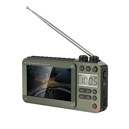Portable 4.3 inch LCD Screen Radio Multi-band HF AM Built-in Rechargeable  Battery FM Bluetooth Radio Speaker