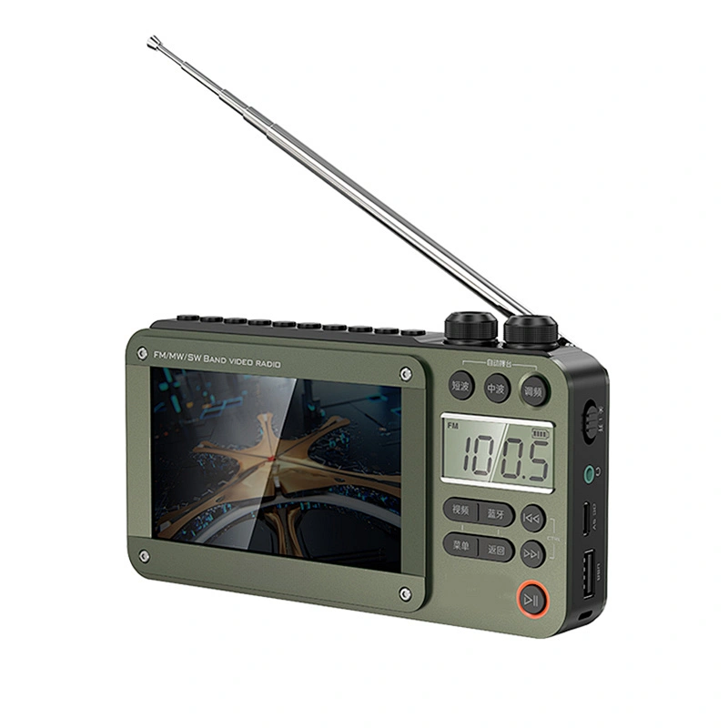 Portable 4.3 inch LCD Screen Radio Multi-band HF AM Built-in Rechargeable  Battery FM Bluetooth Radio Speaker