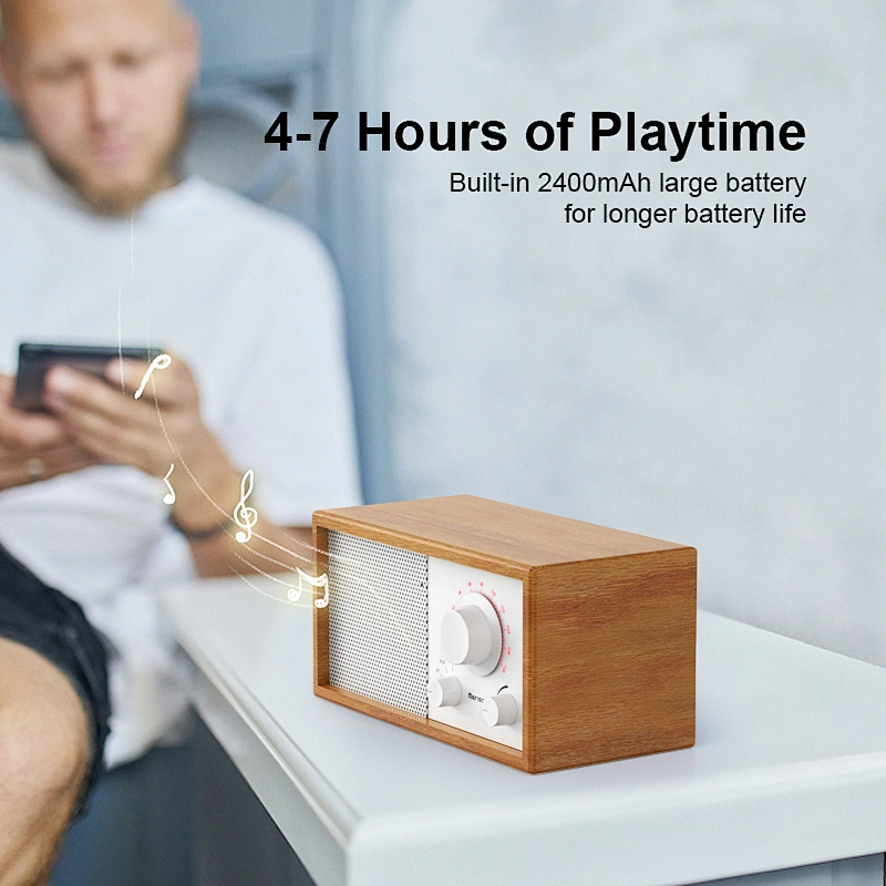 2024 New Exclusive Mold Wooden Bluetooth Speaker BT FM Radio Vintage Style Wonderful Music Wireless Speaker