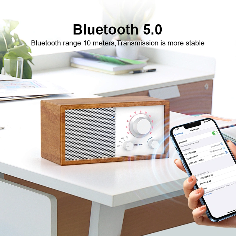 2024 Portable BT Portable Mini Speaker Bass Loud Sound Hifi Music Bluetooth 2 Inch Wooden Outdoor Portable Speaker Active TWS