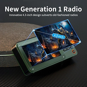 Portable 4.3 inch LCD Screen Radio Multi-band HF AM Built-in Rechargeable  Battery FM Bluetooth Radio Speaker