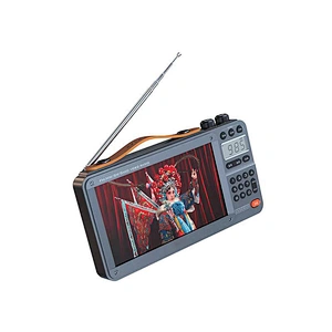 Portable FM/MW/SW Radio Big 7-inch LED Display Radio Wireless Bluetooth Speaker Dual TF Card Slot MP4 Music Player Video E-books