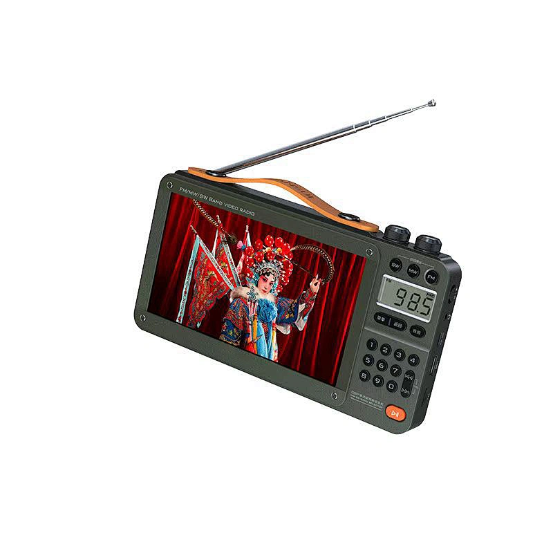 Portable FM/MW/SW Radio Big 7-inch LED Display Radio Wireless Bluetooth Speaker Dual TF Card Slot MP4 Music Player Video E-books