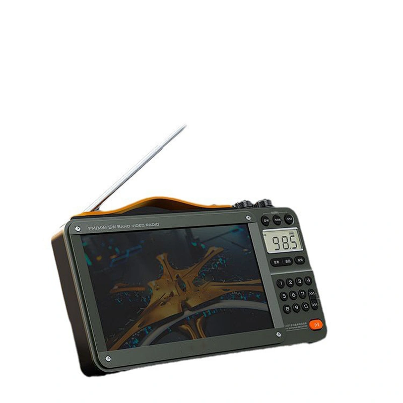 Portable FM/MW/SW Radio Big 7-inch LED Display Radio Wireless Bluetooth Speaker Dual TF Card Slot MP4 Music Player Video E-books