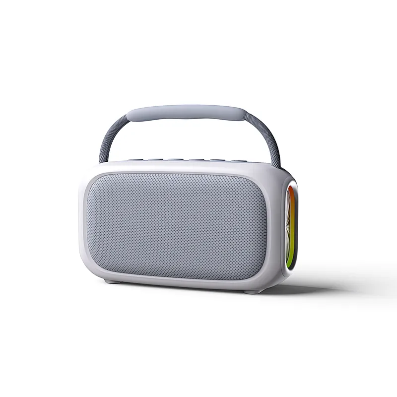 OEM New Karaoke Bluetooth Portable Speaker 20W Dual BT Wireless Microphone Fabric Colorful LED Lights Computer Mobile Phone
