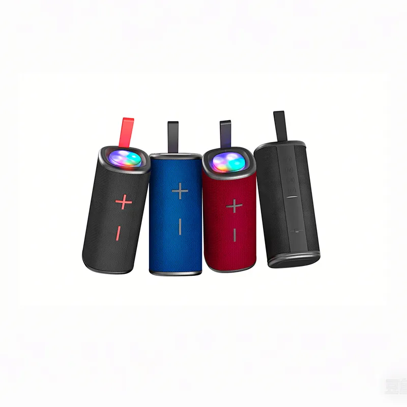 High Quality Portable Audio Player/Speaker RGB Lights Separate Bass 3D Surround Mini Size Loud Sound for Outdoor AUX Plastic