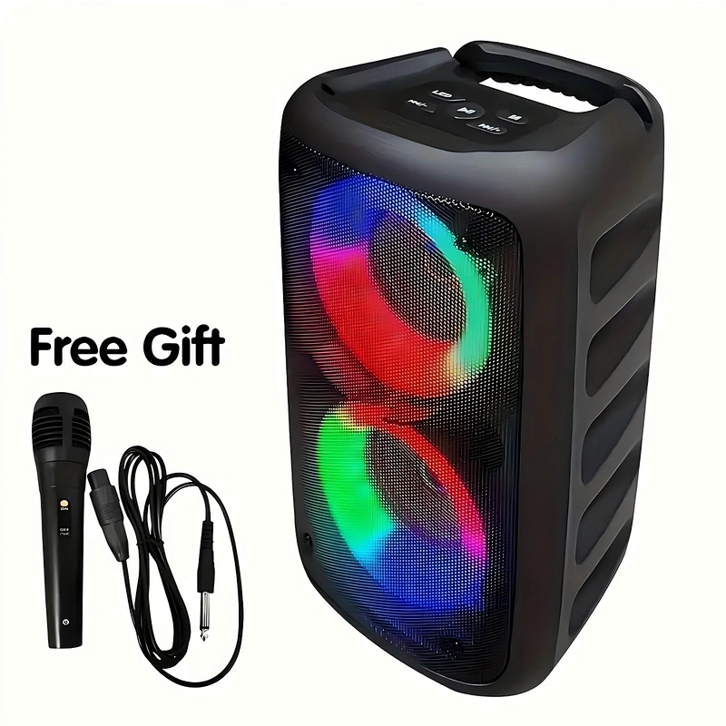 OEM High Power RGB LED Lighting Bluetooth Wireless Speaker Best Selling USB Home Karaoke Speaker Aux Communication for Parties