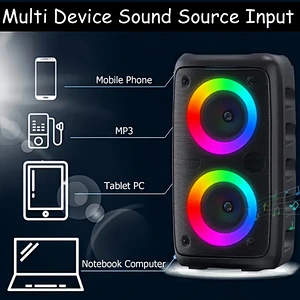OEM High Power RGB LED Lighting Bluetooth Wireless Speaker Best Selling USB Home Karaoke Speaker Aux Communication for Parties