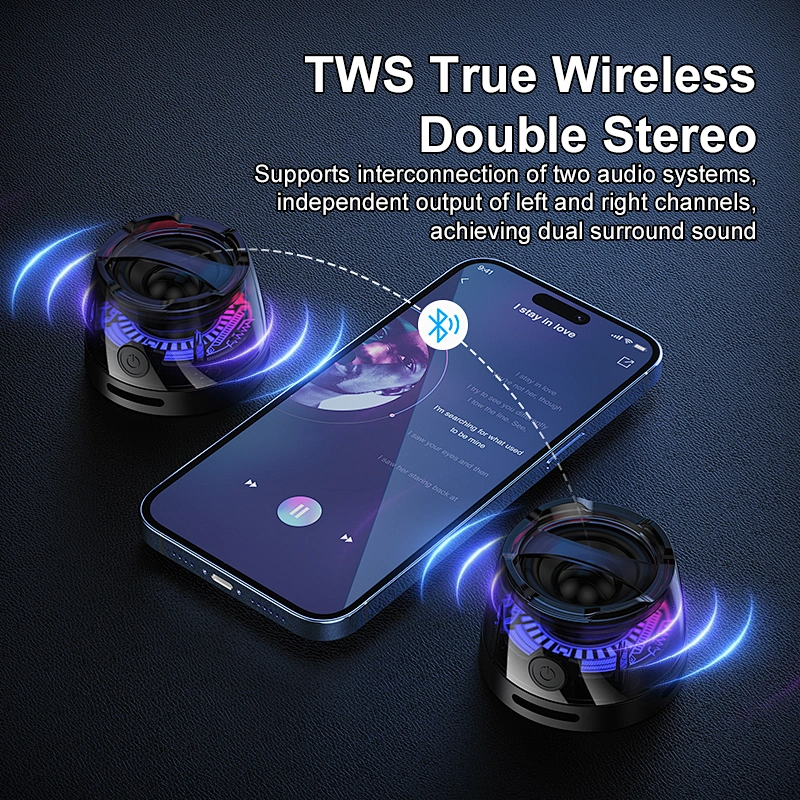 2025 Mini Audio System Portable Bluetooth Speakers Strong Bass Home Theater Subwoofer Party Transparent Mini Speaker