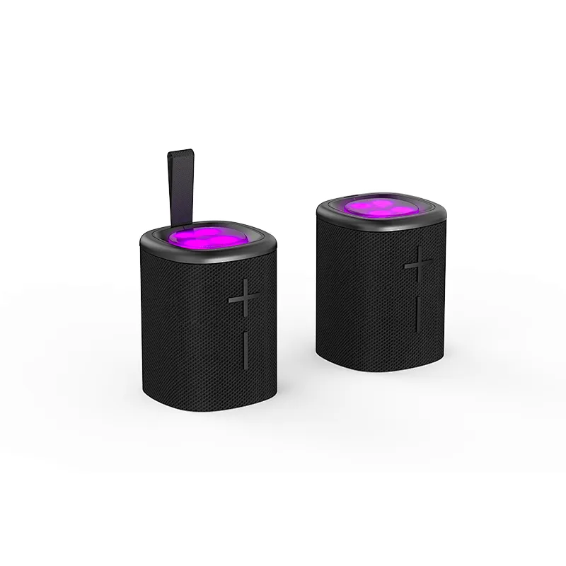 High Quality Portable Audio Player/Speaker RGB Lights Separate Bass 3D Surround Mini Size Loud Sound for Outdoor AUX Plastic