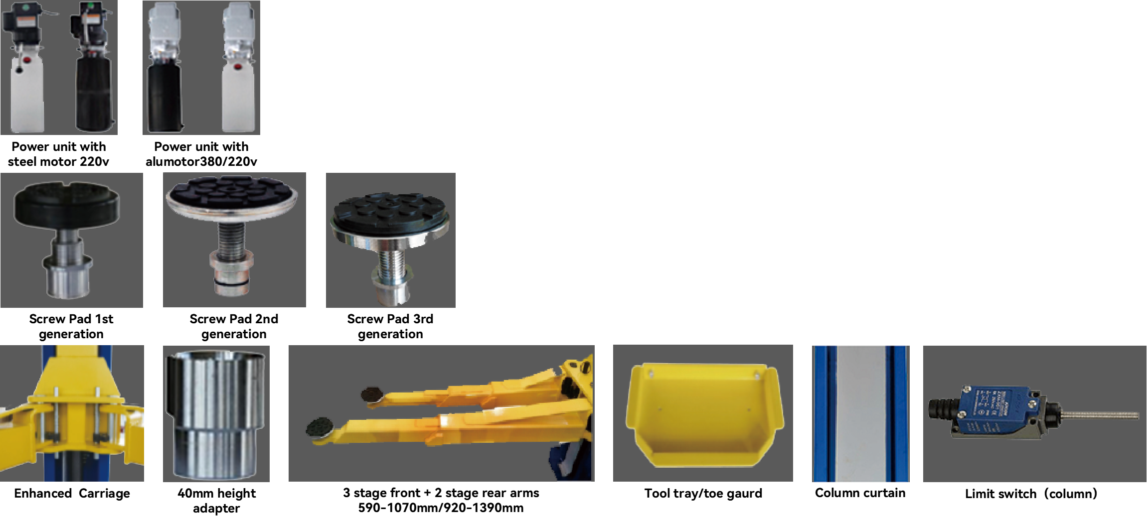 12000 lbs category Car Lift Optional Parts