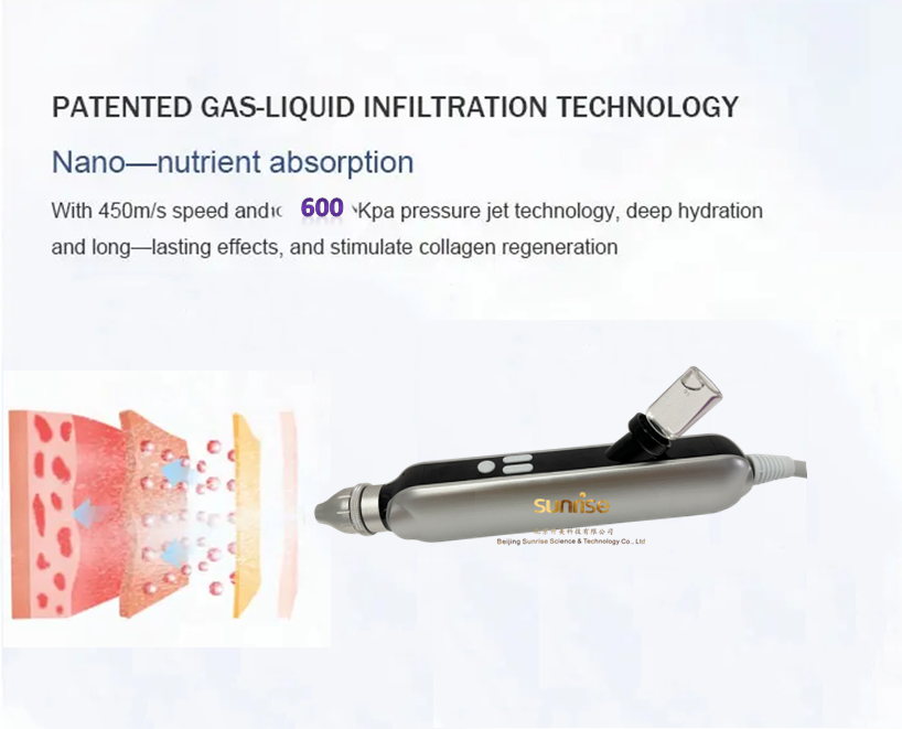 High pressure 600kpa meso gun Skin Rejuvenation