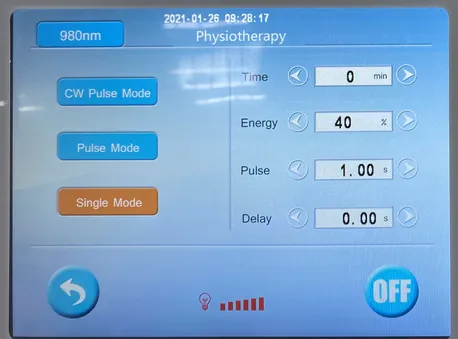operate interface of physiotherapy