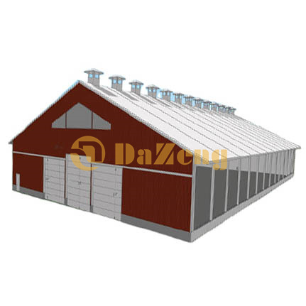 Prefabricated House Steel Structure Building Farm Metal Frame Dairy Barn Shed