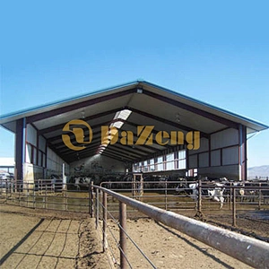 Prefabricated House Steel Structure Building Farm Metal Frame Dairy Barn Shed