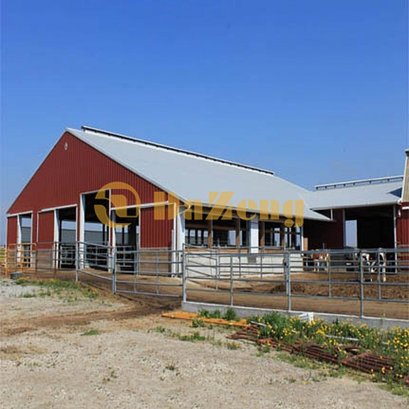 Prefabricated House Steel Structure Building Farm Metal Frame Dairy Barn Shed