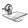 RED Warning Line Push to Lock Suction soap dishes for showers in Chrome
