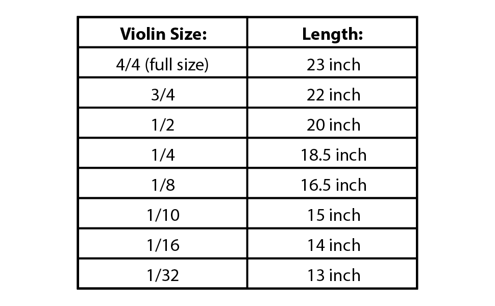 violin size chart