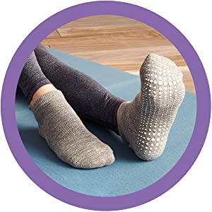 LA Active Grip Socks - Yoga Pilates Barre Ballet Non Slip Covered