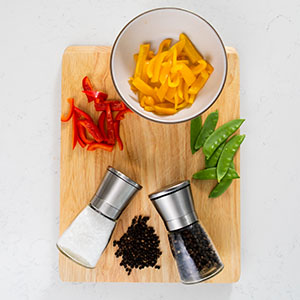 Grinders on cutting board