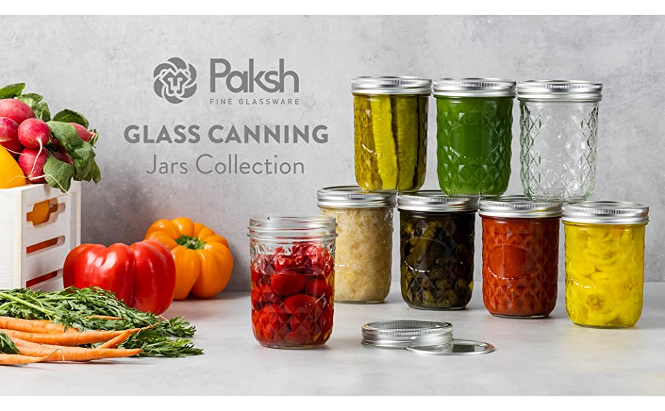 Quilted Glass mason canning jars
