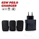 android mobile phone Laptop eu pd certification chargers  adapters 65W multi fast charger dual usb wall charger