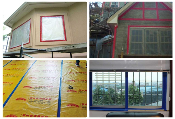 Pe Stucco tape application