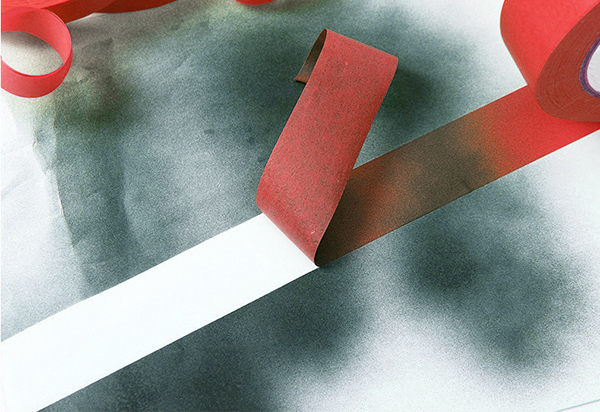 Red Masking Tape Application
