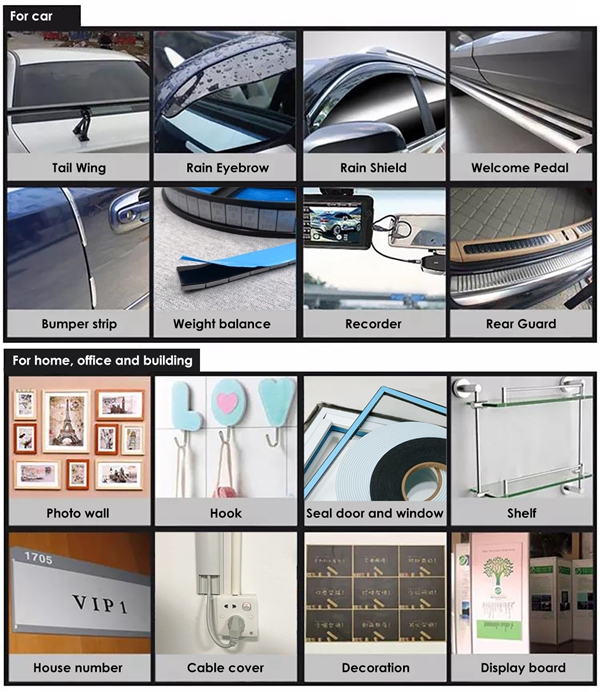 Double Sided PE Foam Tape Application