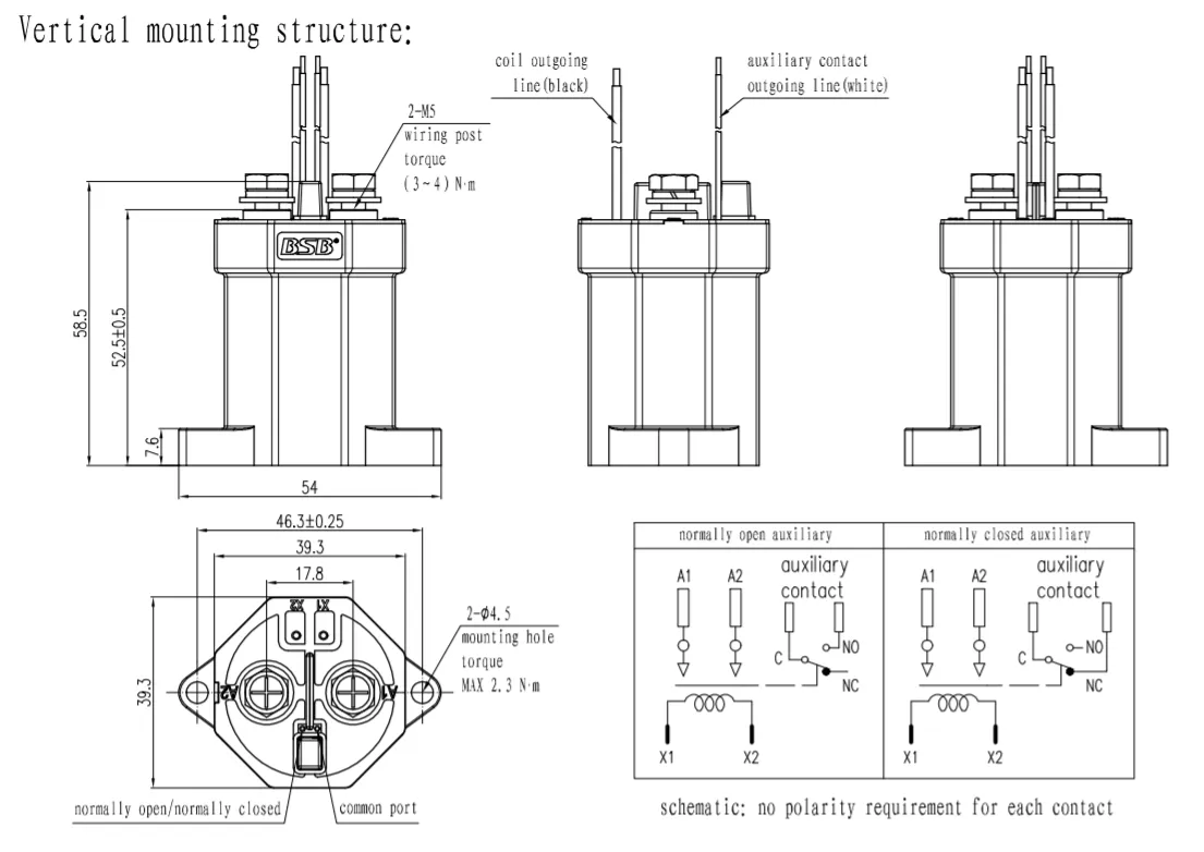 High Voltage DC Contactor 100A relay - BSB ELECTRICAL