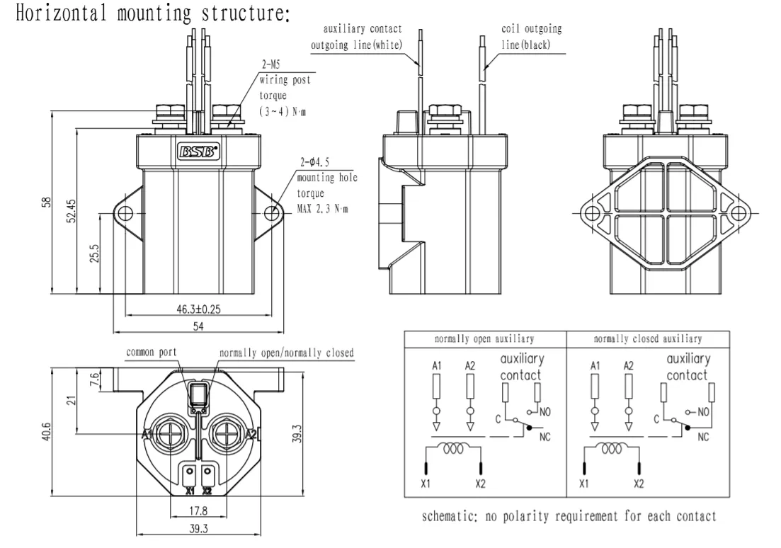 High Voltage DC Contactor 100A relay - BSB ELECTRICAL