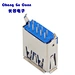 High quality USB 3.0 Jack Type A Female Right Angled Blue DIP Through Hole