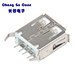 USB PCB 安装连接器 A 型 180 度母插座 DIP
