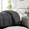Popular Microfiber Machine Washable Solid Color Breathable Duvets Super Soft Bedblack Duvet