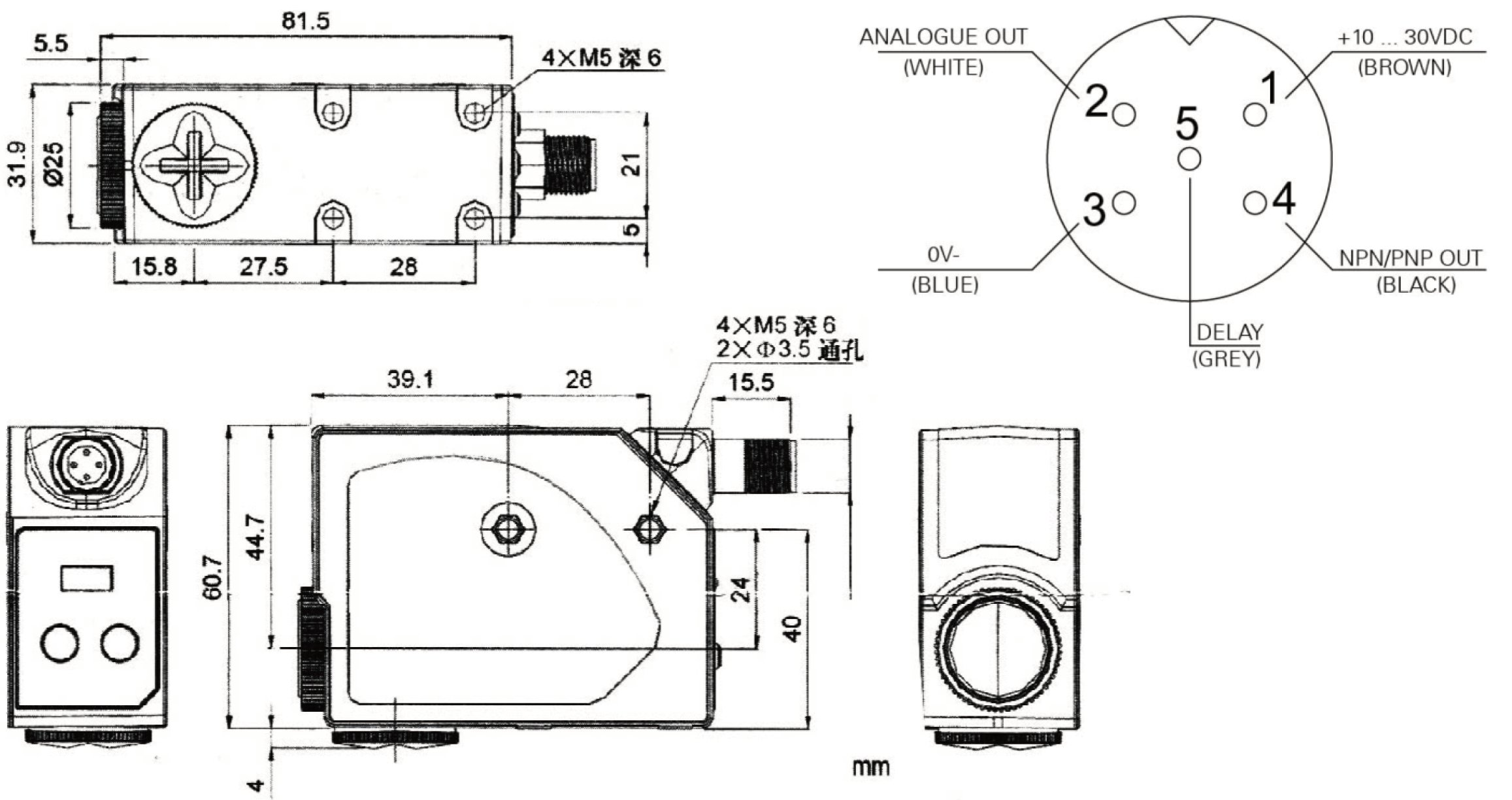Digital Smart Contrast Color Sensor