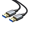 USB3.0 Cable OEM 0.5M USB A Aluminum Cable High Speed 5Gbps Double End Dual USB Cord Compatible with Modem Camera Wacom HTC Vive