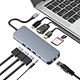 USB C 10 Ports Hub OEM Portable Mini Dock with HDM I 4K30Hz VGA RJ45 PD 100W Compatible for Window s MacBoo k Pro Del l Lenov o