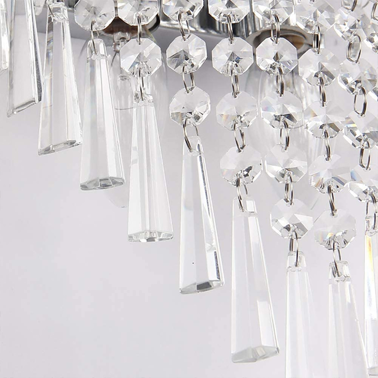 luxury crystal semicircle wall light