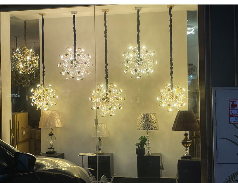 light luxury flowers crystal petal pendant lights