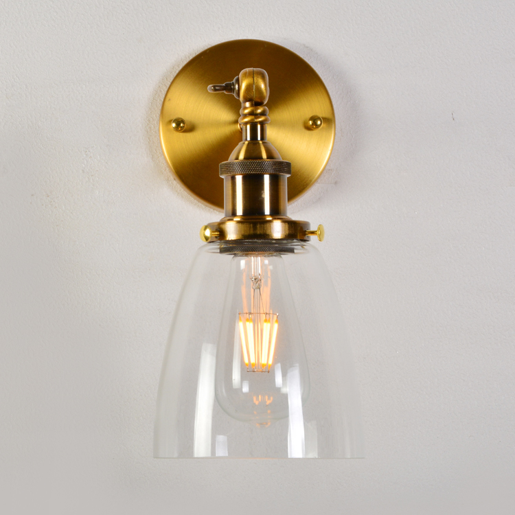 golden glass wall lamp