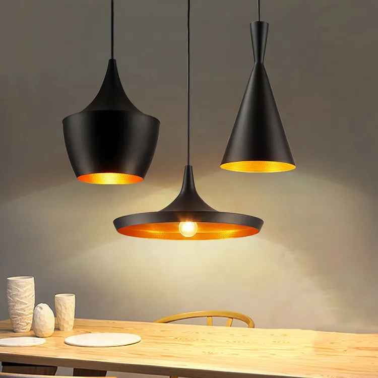 rustic black gold restaurant light pendant