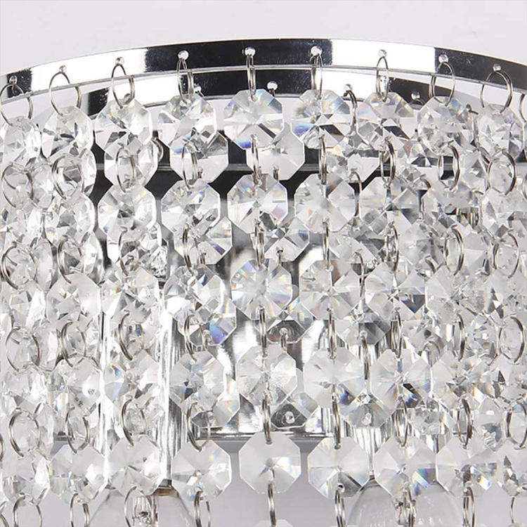 semicircle wall light with crystal