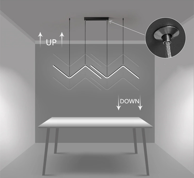 led pendant light with adjustable the height