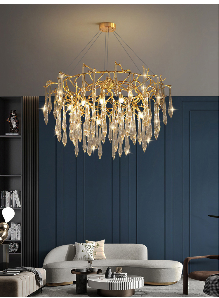 bronze branch crystal chandelier foyer entryway lighting