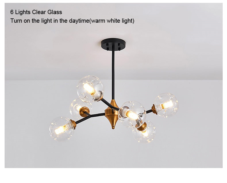 glass ball chandelier with led lights