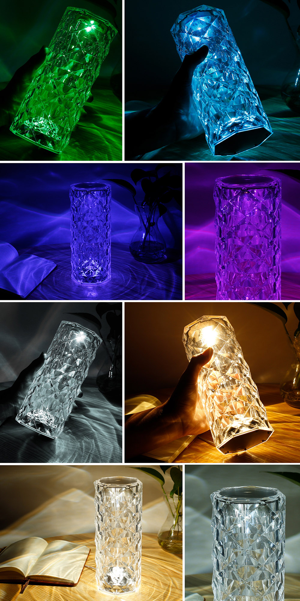 colorful dimmable led diamond table lamp
