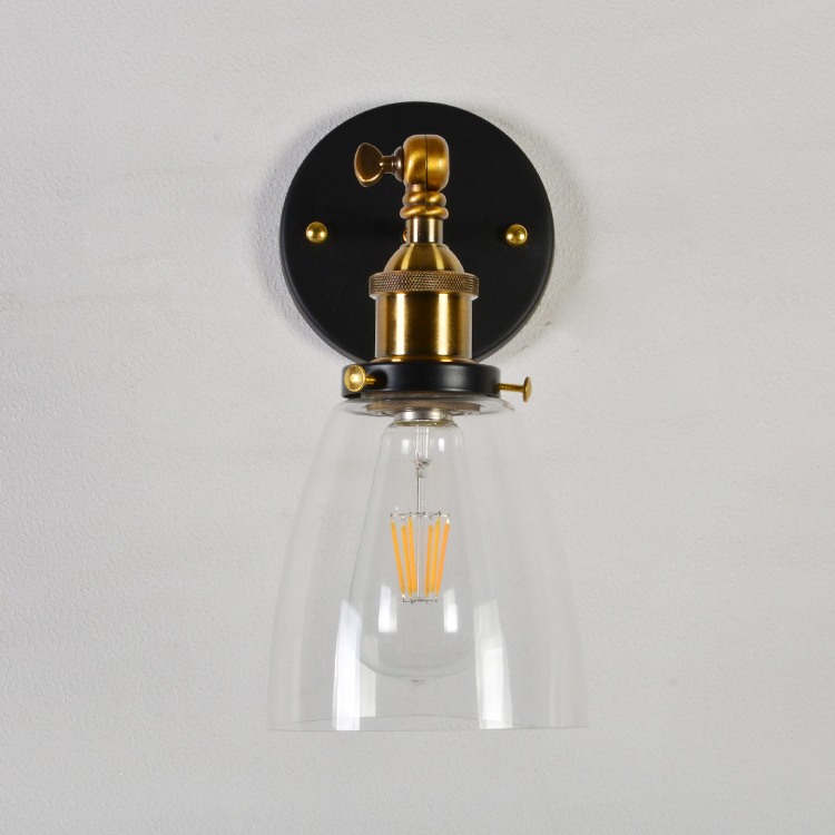 black glass wall lamp